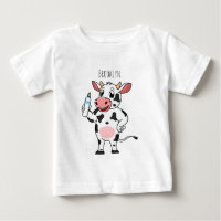 Vaca feliz con personalizado de biberón