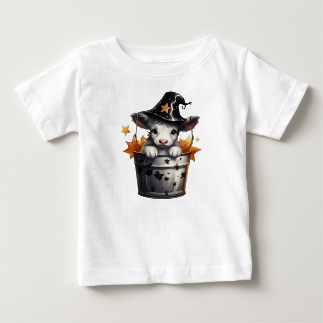 CAMISETA DE BEBÉ VACA HALLOWEB ADORABLE EN UNA CULPA (Anverso)