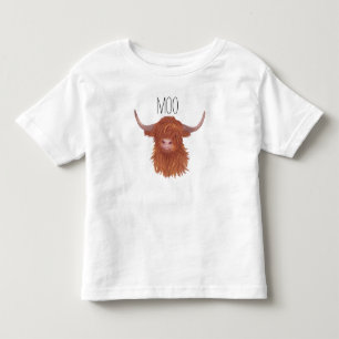 Camiseta De Bebé Vaca Highland de Moo, vaca escocesa 