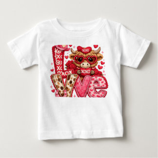 Camiseta De Bebé Vaca Highland del Día de San Valentín - Linda Vaca