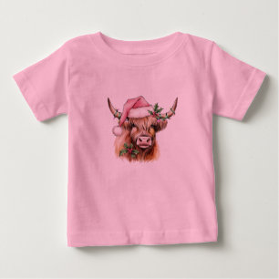 Camiseta De Bebé vaca hilandera navidad