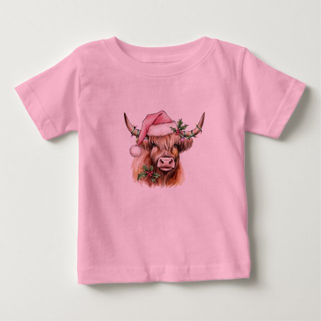 Camiseta De Bebé vaca hilandera navidad (Anverso)