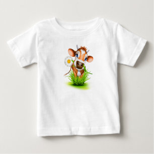 Camiseta De Bebé Vaca infantil con camiseta-margarita
