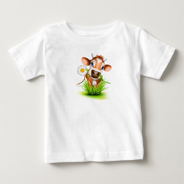 Camiseta De Bebé Vaca infantil con camiseta-margarita (Anverso)