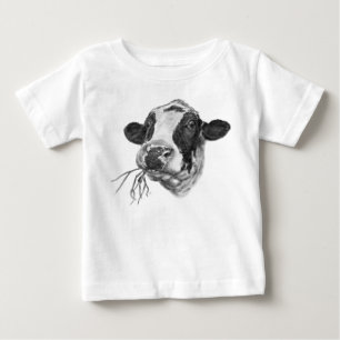 Camiseta De Bebé Vaca lechera del Holstein-frisón feliz
