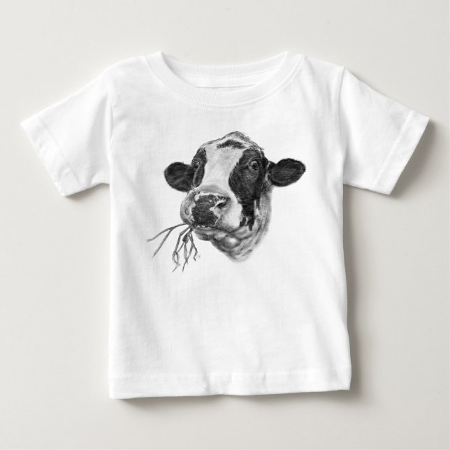 Camiseta De Bebé Vaca lechera del Holstein-frisón feliz (Anverso)