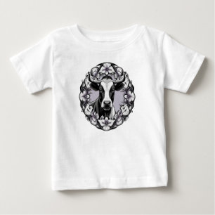 Camiseta De Bebé Vaca lechera rodeada de una corona de violeta de m
