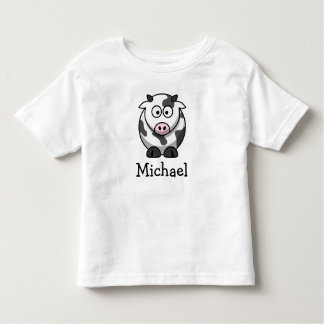 Camiseta De Bebé Vaca linda del dibujo animado personalizada con