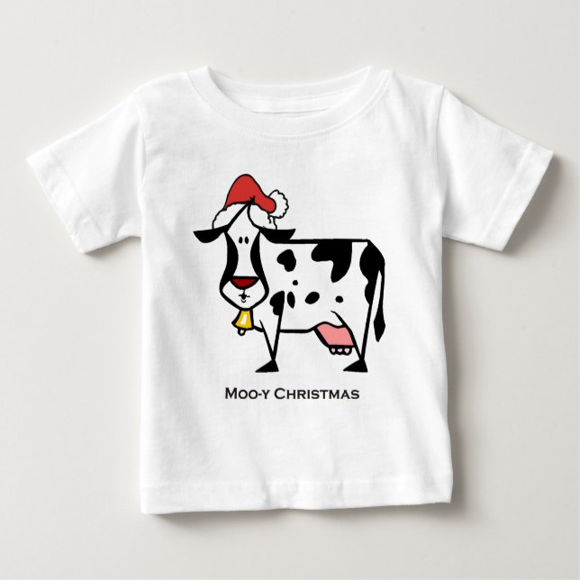 Camiseta De Bebé Vaca linda del navidad (Anverso)