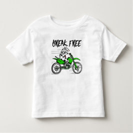Camiseta De Bebé Vaca montando una motocicleta verde