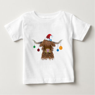 Camiseta De Bebé Vaca navidad