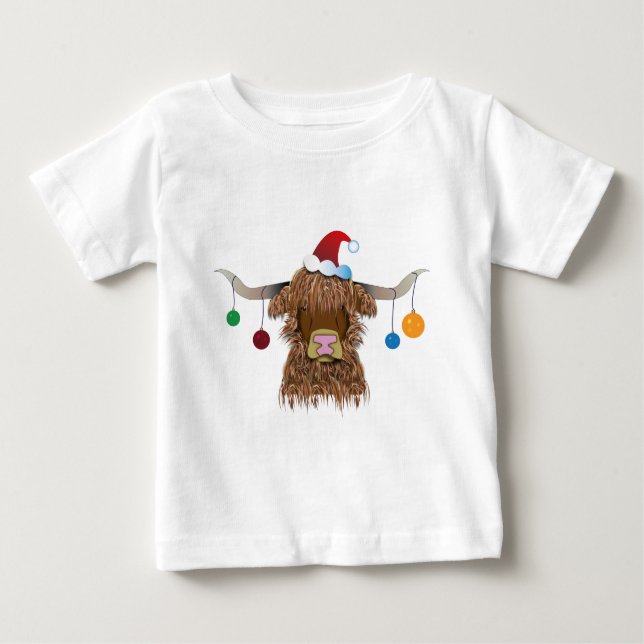 Camiseta De Bebé Vaca navidad (Anverso)