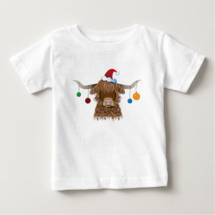 Camiseta De Bebé Vaca navidad