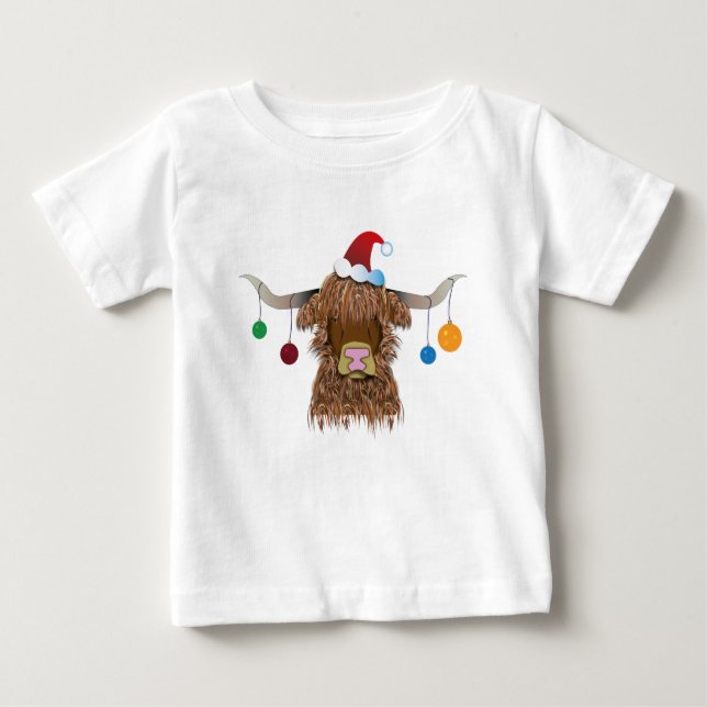 Camiseta De Bebé Vaca navidad (Anverso)