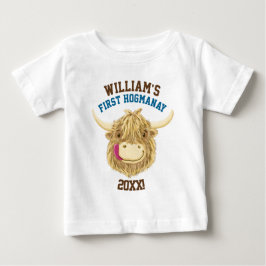 Camiseta De Bebé Vaca personalizada primer Hogmanay de la montaña
