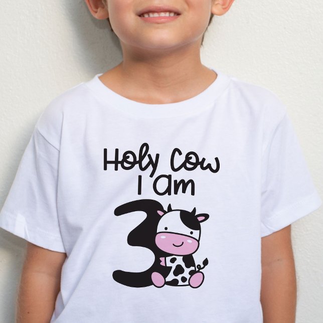 Camiseta De Bebé Vaca Santa Soy 3 Boy Birthday T-Shirt (Subido por el creador)