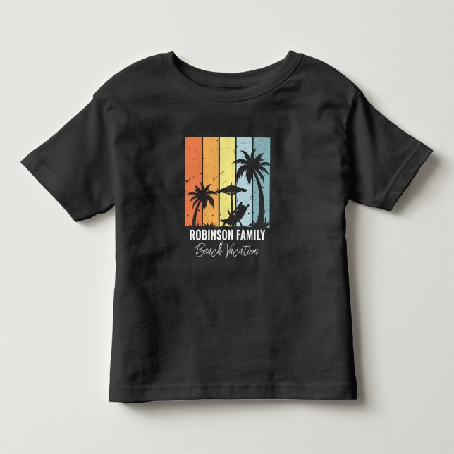 Camiseta De Bebé Vacaciones de Guay Retro Beach personalizadas (Anverso)