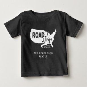 Camiseta De Bebé Vacaciones familiares personalizadas Mapa de via