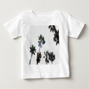 Camiseta De Bebé Vacaciones Palmas Tropicales Acuarela Artística