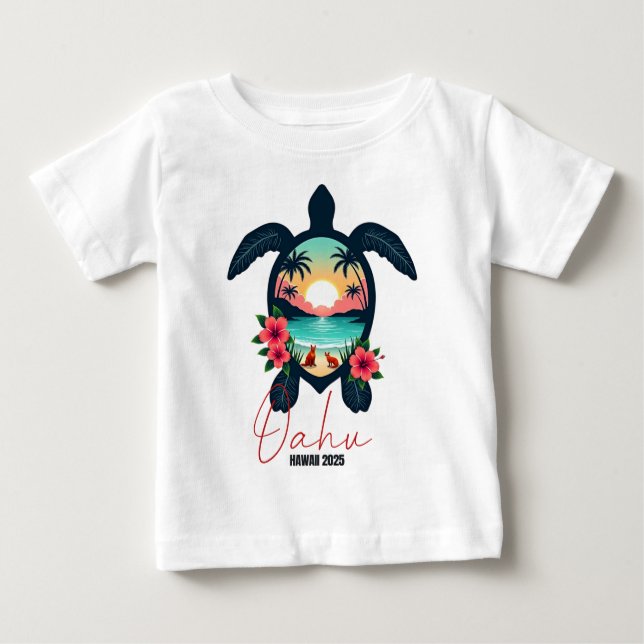 Camiseta De Bebé Vacaciones veraniegas de la familia de tortugas Oa (Anverso)