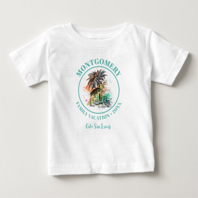 Camiseta De Bebé Vacaciones veraniegas de Reunión Familiar de Playa (Anverso)