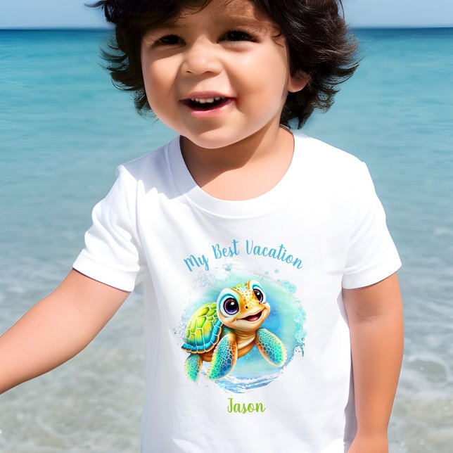 Camiseta De Bebé Vacaciones veraniegas de tortuga ligera - Niño per (Subido por el creador)