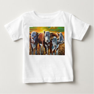 Camiseta De Bebé Vacas al atardecer