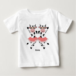 Camiseta De Bebé Vacas bailadoras cortas y divertidas