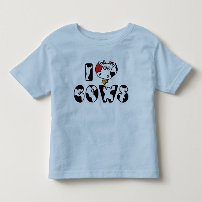 Camiseta De Bebé Vacas de Corazón que Amo (Anverso)