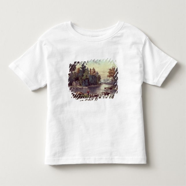Camiseta De Bebé Vacas en la orilla de un lago (Anverso)