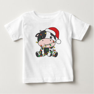 Camiseta De Bebé Vacas Navidades de vaca en invierno