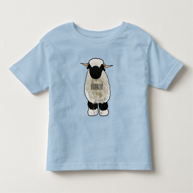 Camiseta De Bebé Valais Blacknose ilustracion personalizado ovino (Anverso)