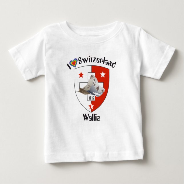 Camiseta De Bebé Valais, Wallis Suiza Suisse playera/ (Anverso)