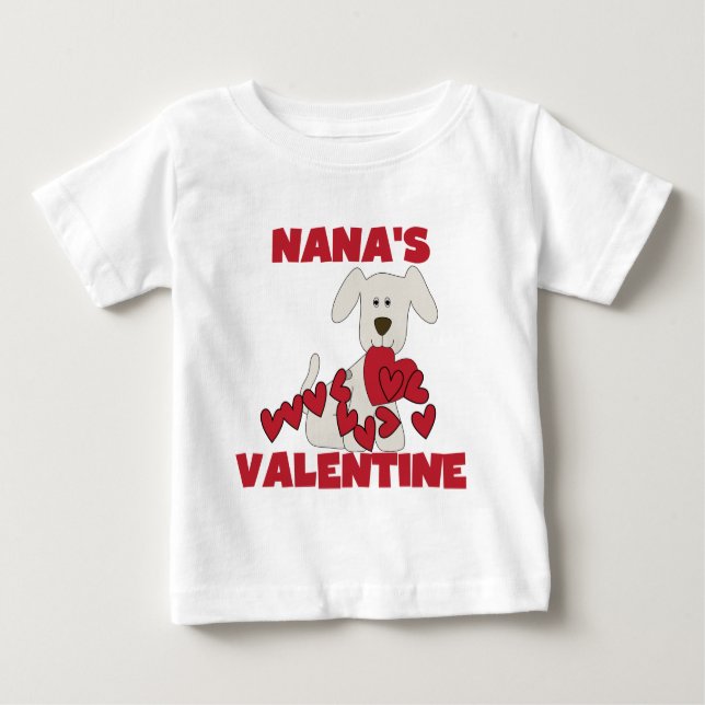 Camiseta De Bebé Valentine de Perro Cachorro Nana (Anverso)