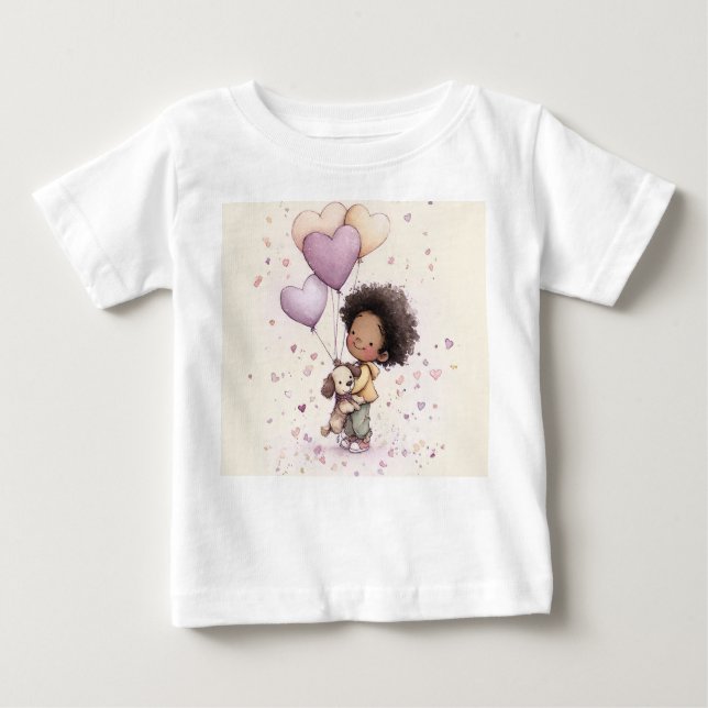 Camiseta De Bebé Valentine Toddler T-Shirt – African American (Anverso)