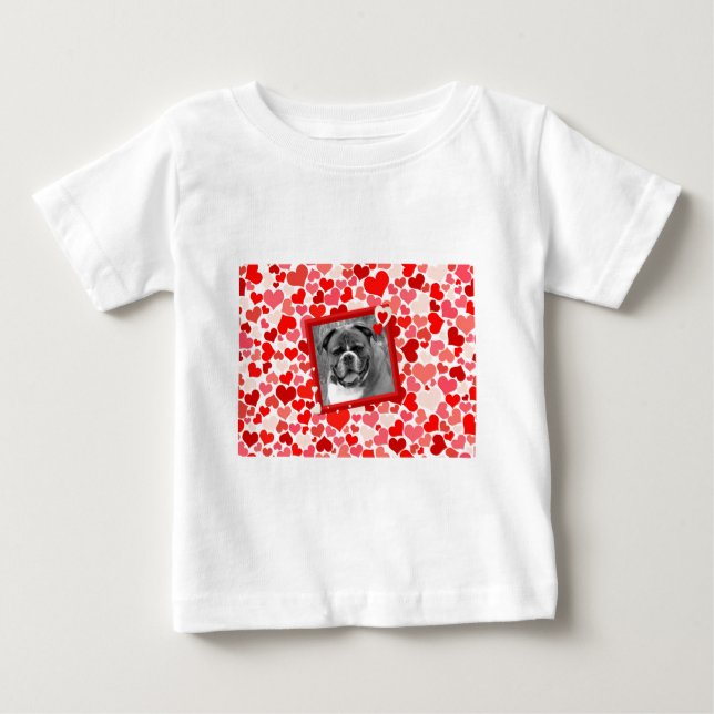Camiseta De Bebé Valentines Boxer Dog Hearts (Anverso)