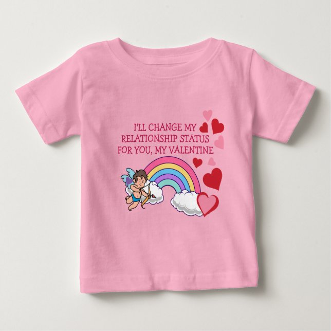 Camiseta De Bebé Valentines Cupid Love Hearts Rainbow Social Media (Anverso)