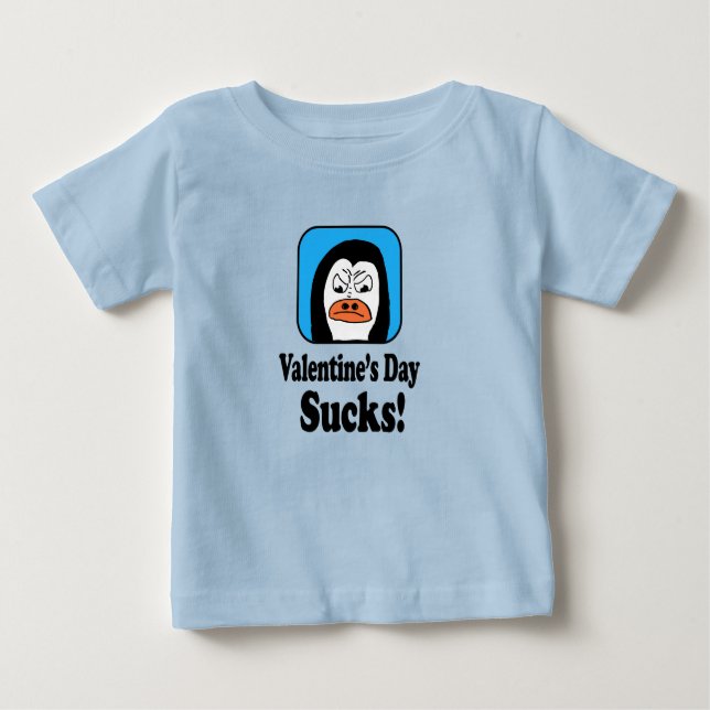 Camiseta De Bebé Valentine's Day Sucks Penguin (Anverso)