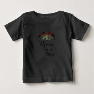 Camiseta De Bebé Valiente como una osa tipografía de acuarela