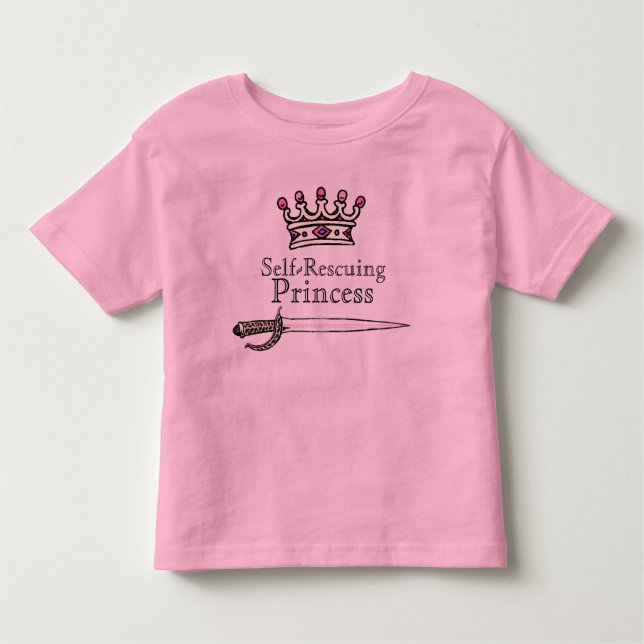 Camiseta De Bebé Valiente, Espada, Autorescate, Princesa, Feminista (Anverso)