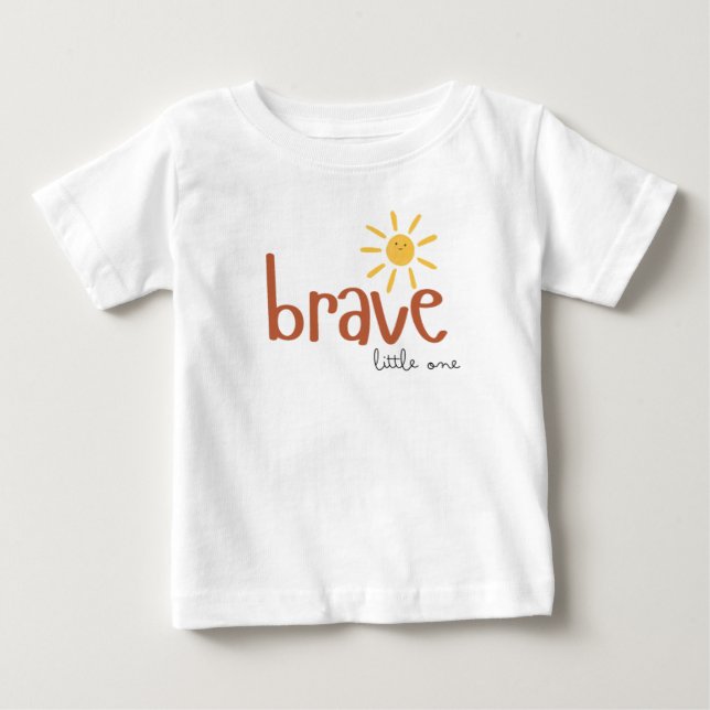 Camiseta De Bebé valiente pequeña. Bebé T-Shirt lindo sol (Anverso)