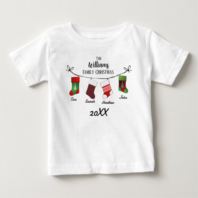 Camiseta De Bebé Vallas de bebés personalizadas para la familia (Anverso)