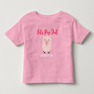 Camiseta De Bebé Vamos a comer cerdo Chicas de granja personalizada