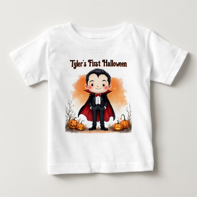Camiseta De Bebé Vampiro No Tan Espantoso Primer Halloween (Anverso)