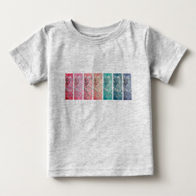 Camiseta De Bebé Van Gogh Almond Flores Panel Arcoiris (Anverso)