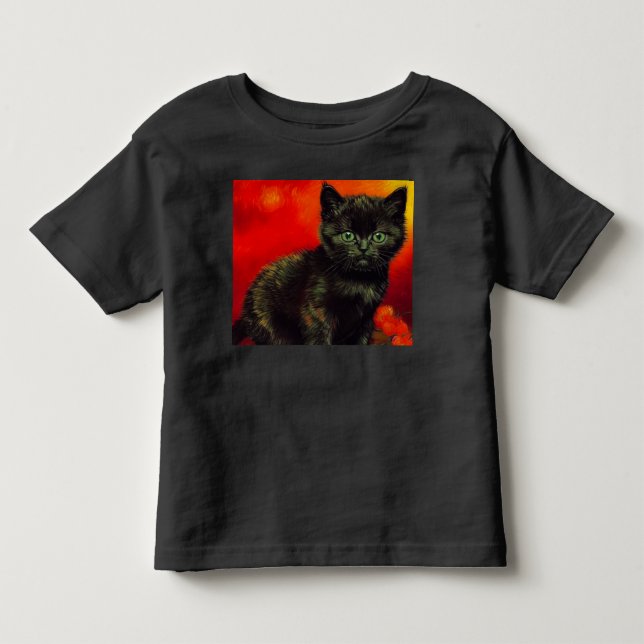 Camiseta De Bebé Van Gogh Black Kitten (Anverso)