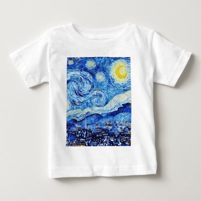 Camiseta De Bebé Van Gogh - La noche estrellada - Publicación de Na (Anverso)