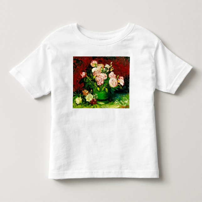 Camiseta De Bebé Van Gogh Peonies y Rosas (Anverso)