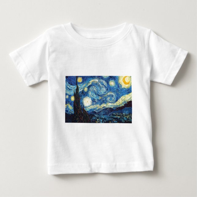 Camiseta De Bebé Van Gogh Starry Night Peace Love Destiny (Anverso)
