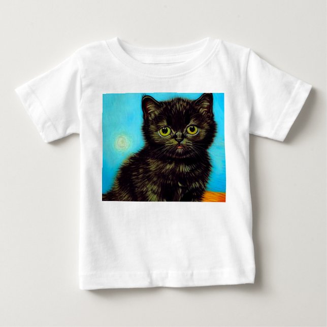 Camiseta De Bebé Van Gogh Style Pouting Kitten (Anverso)